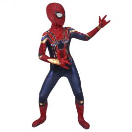 Avengers Endgame Iron Spiderman Kids 3D Zentai Jumpsuit