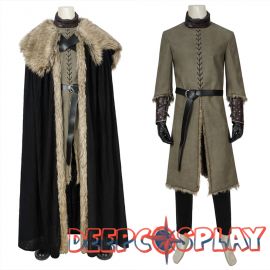 Game of Thrones 8 Jon Snow Cosplay Costume Deluxe Outfit